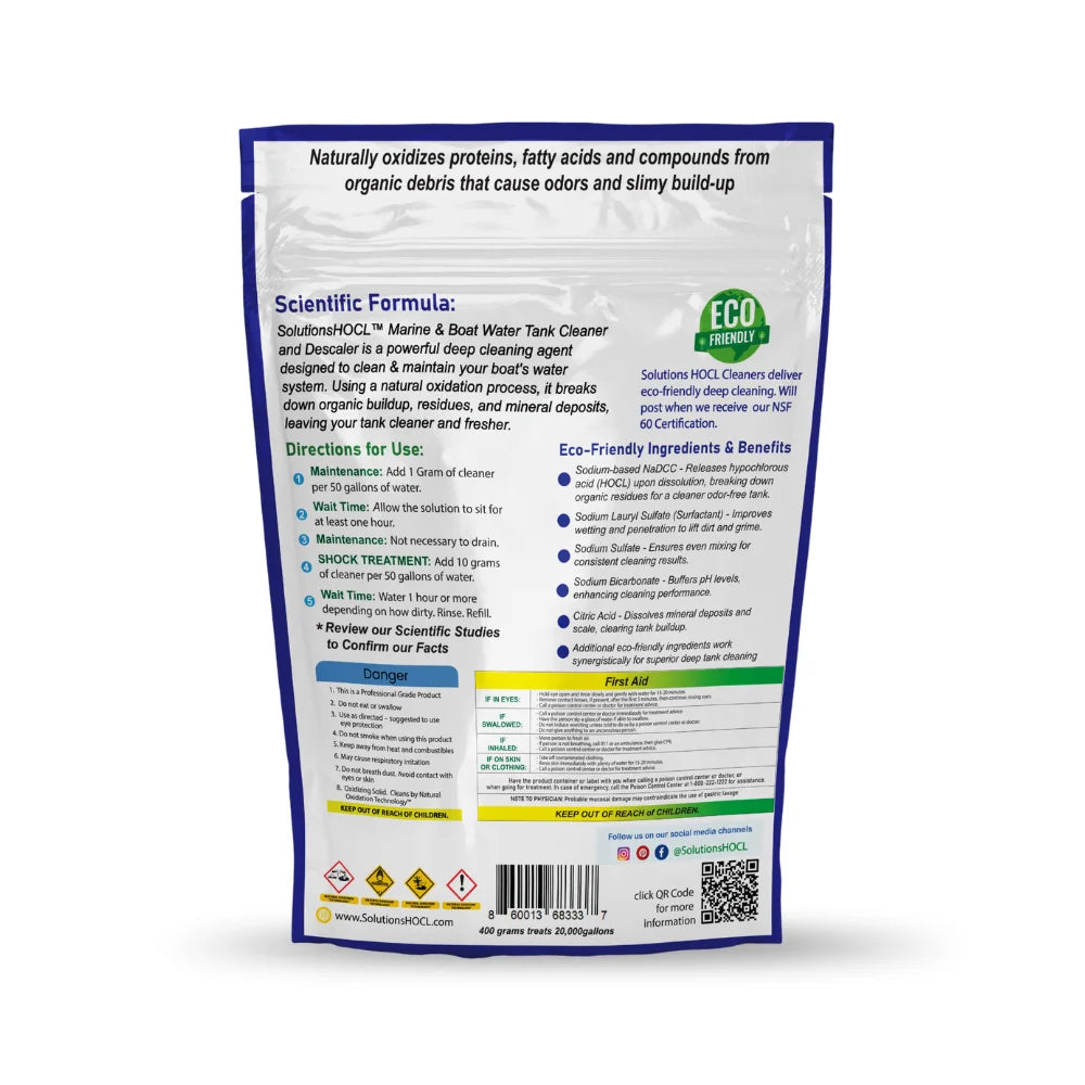 solutions hocl (hypochlorous acid) marine tank cleaners