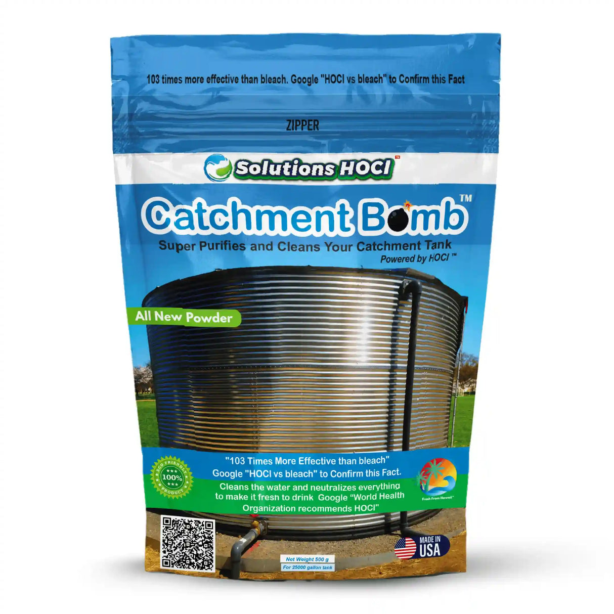 Catchment Bomb cleaner for rainwater storage tank systems