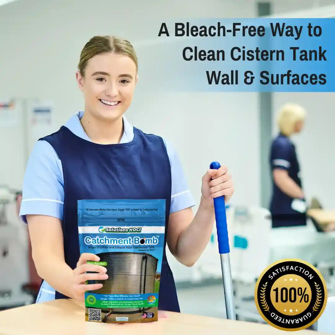 how to clean a water catchment tank