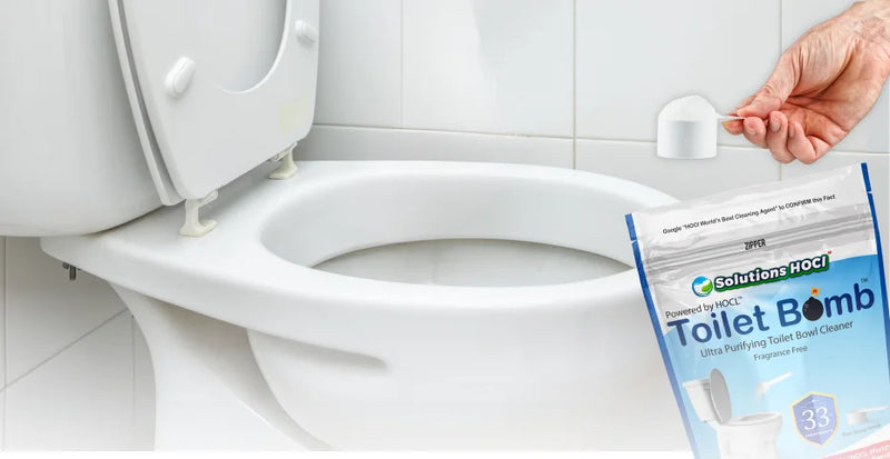 Using one drop of Tolet bomb for cleaning