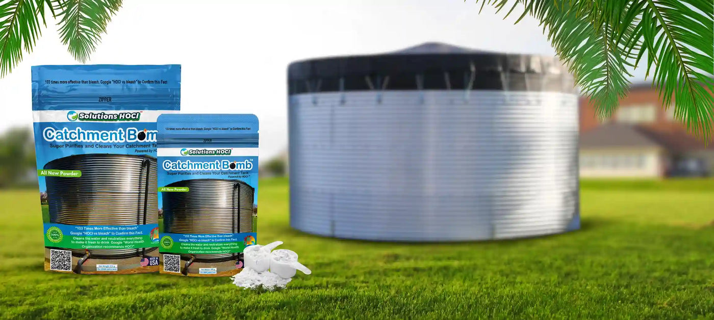 keep your catchment Water storage tank clean with catchment bomb