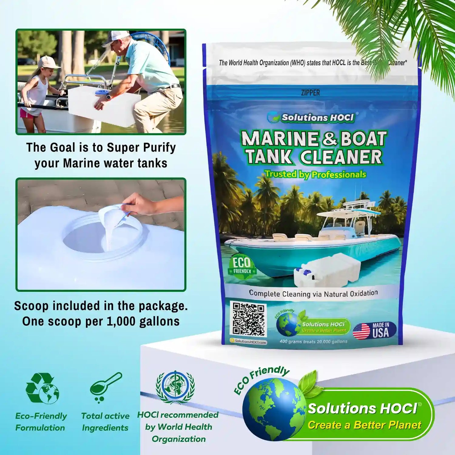 solutions hocl (hypochlorous acid) boat water safety tank cleaners
