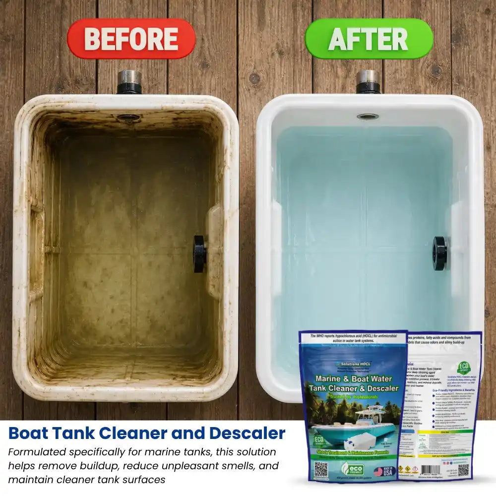 solutions hocl (hypochlorous acid) boat water safety tank cleaners