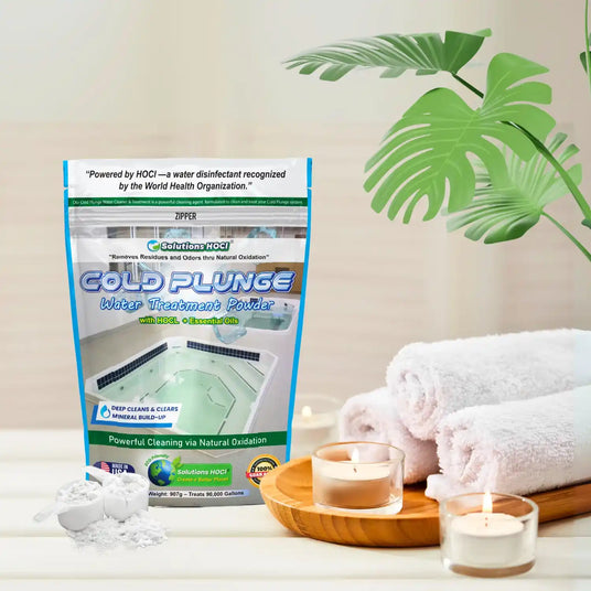 Clean cold plunge tubs with plung HOCl cleaner