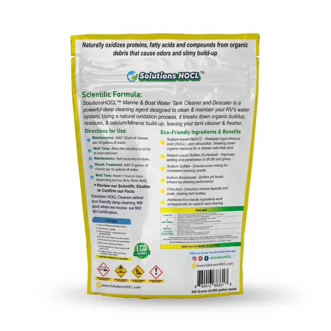 RV tank cleaner water purification powder