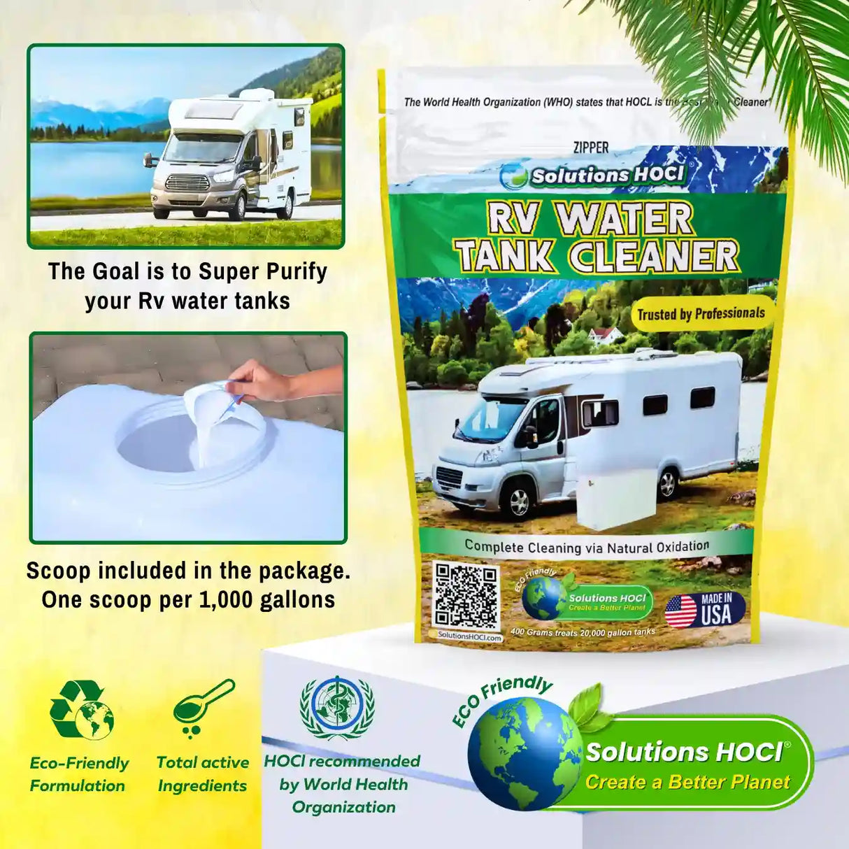 soltuions hocl rv tank cleaner goal to super purify yout rv tank