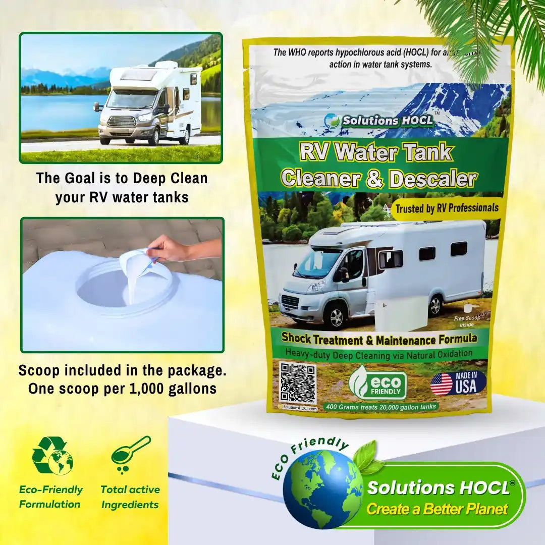 soltuions hocl rv tank cleaner goal to super purify yout rv tank