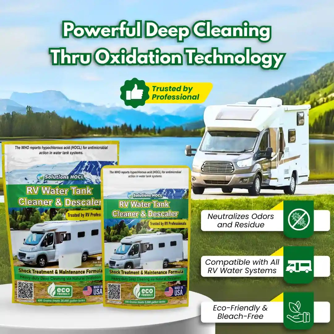 solutions hocl (hypochlorous acid) eco-friendly rv tank cleaner benefits