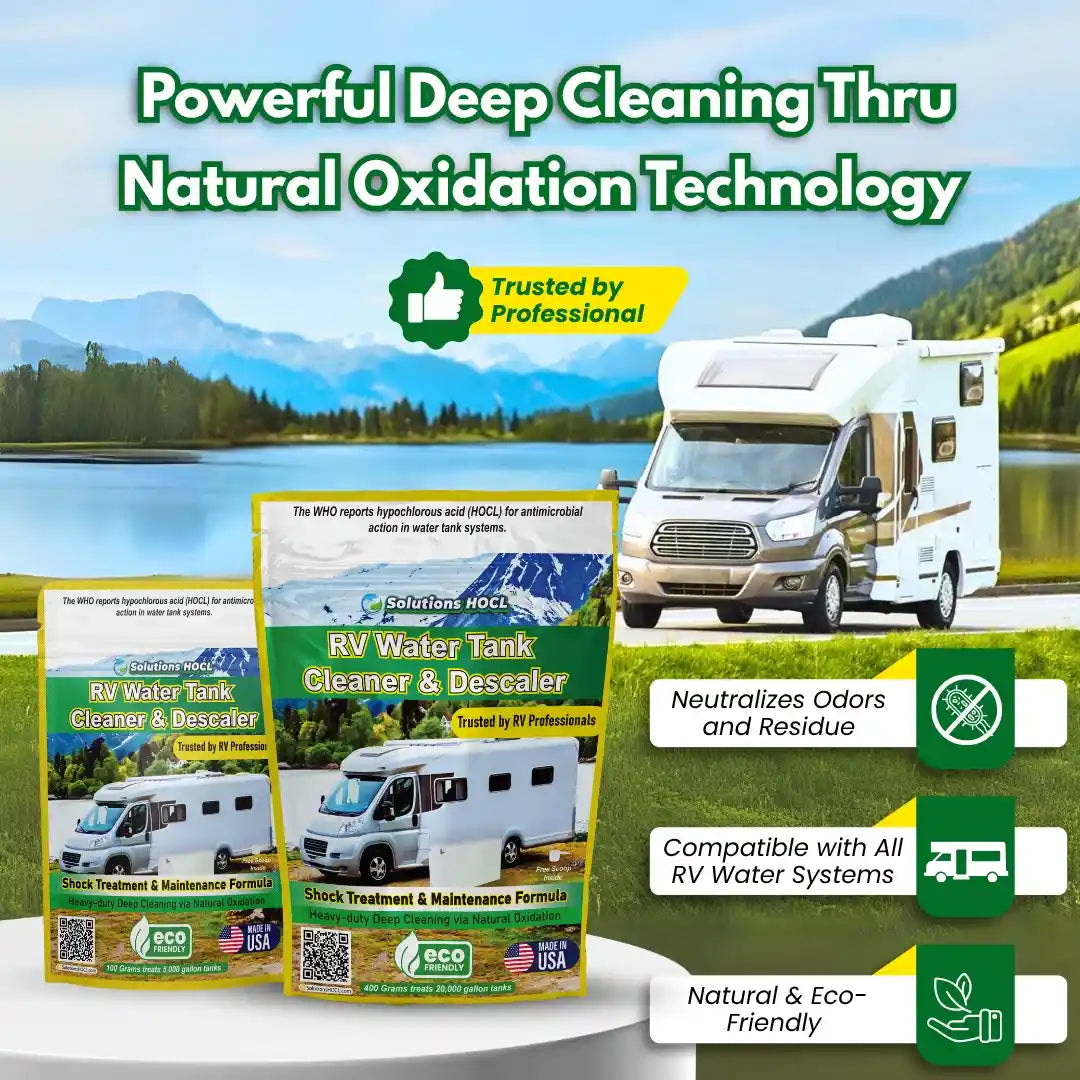 solutions hocl (hypochlorous acid) eco-friendly rv tank cleaner benefits