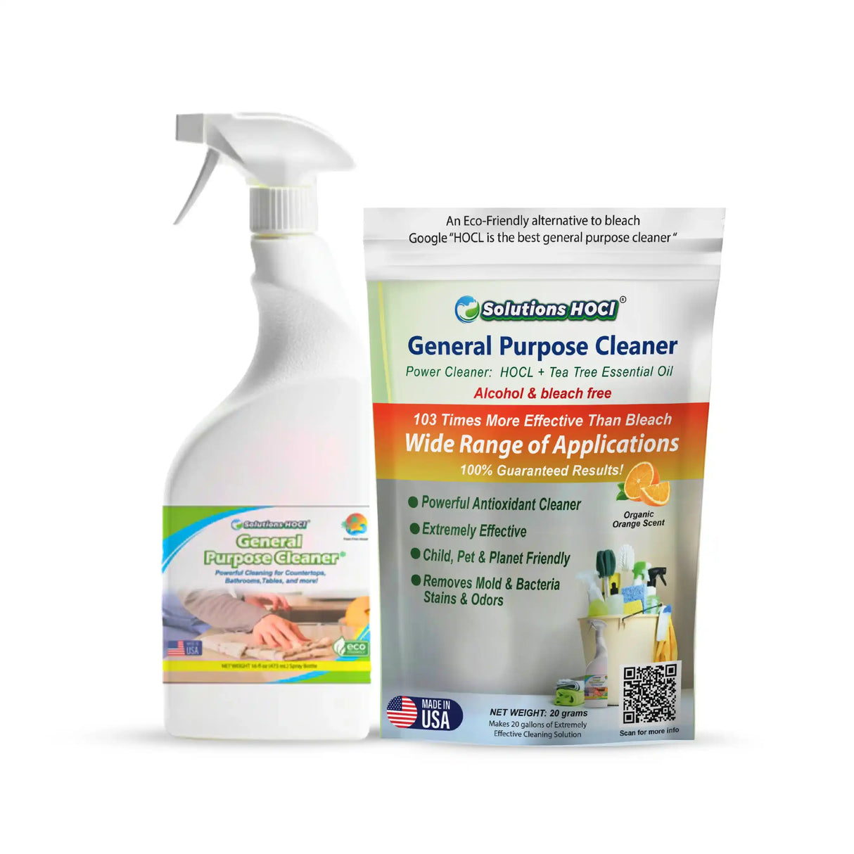 orange scent hocl general all purpose cleaner spray bottle