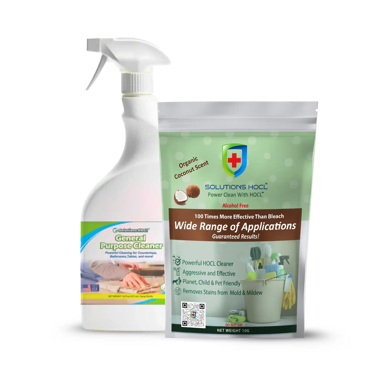 A bottle of SolutionsHOCl General Purpose Cleaner Spray