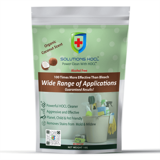 Solutions HOCL SuperWash Powder - Organic Coconut Scent - 10 Packs (10 grams)