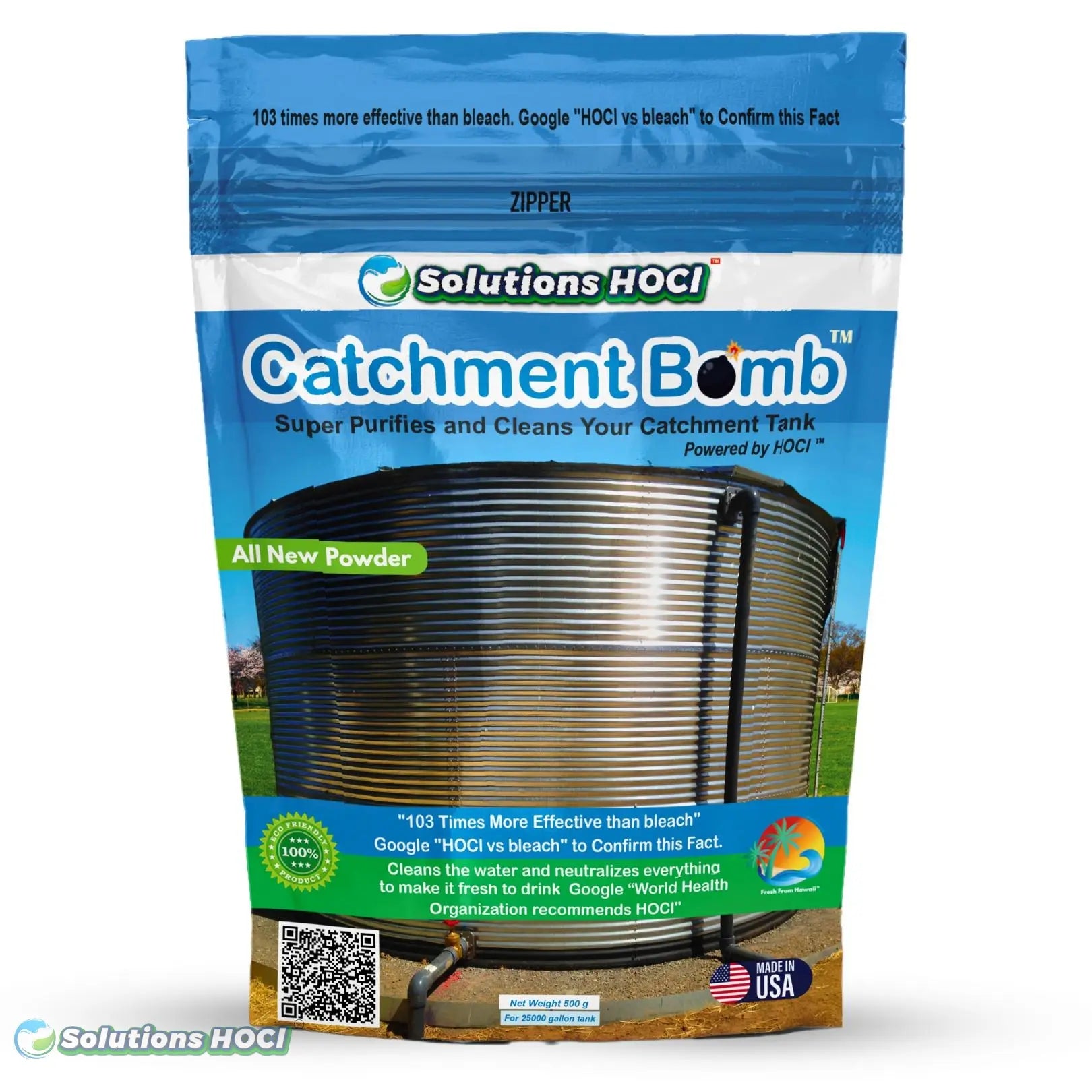 Catchment bomb - 500 Grams - 25,000 Gallon treatment - Solutions HOCL