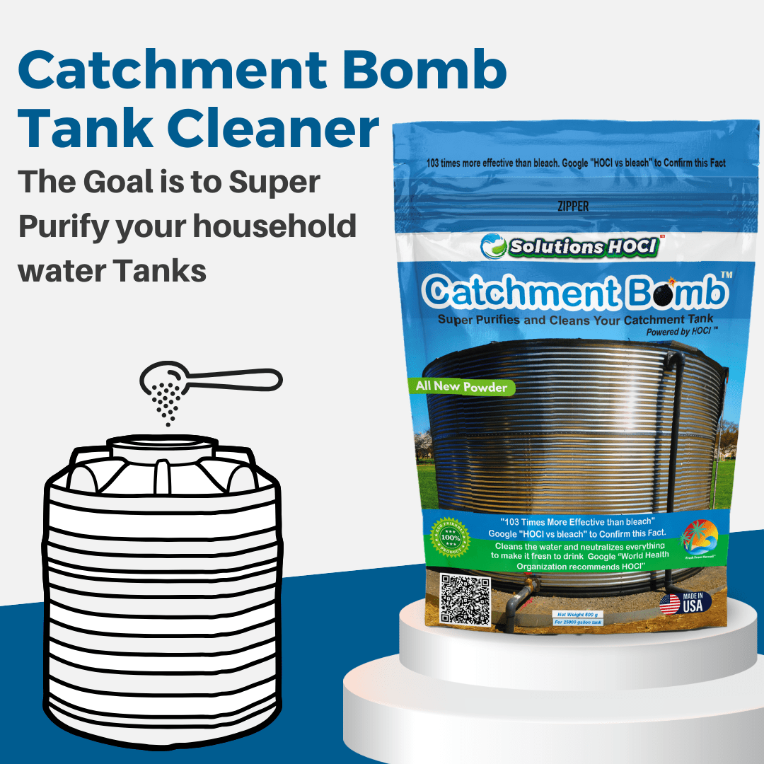 Catchment bomb - Rainwater Tank & Reservoir Tank Cleaner - 500g - 25,000 Gal - Solutions HOCL