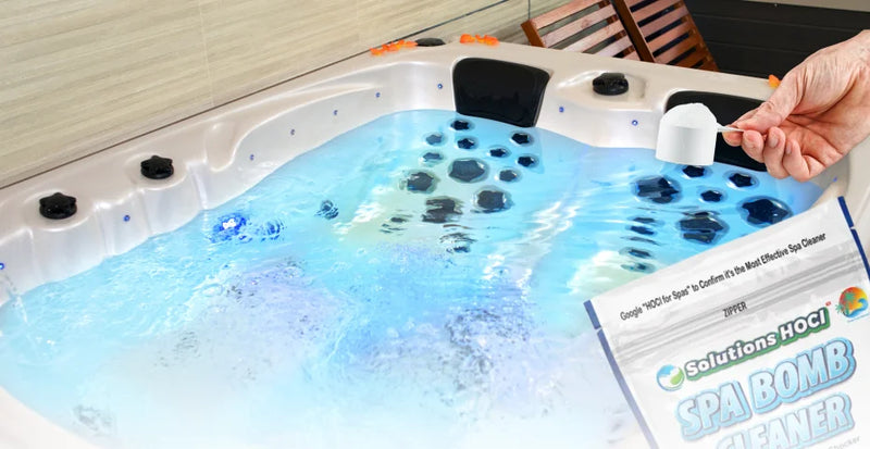 using one drop of spa bomb cleaning the spa