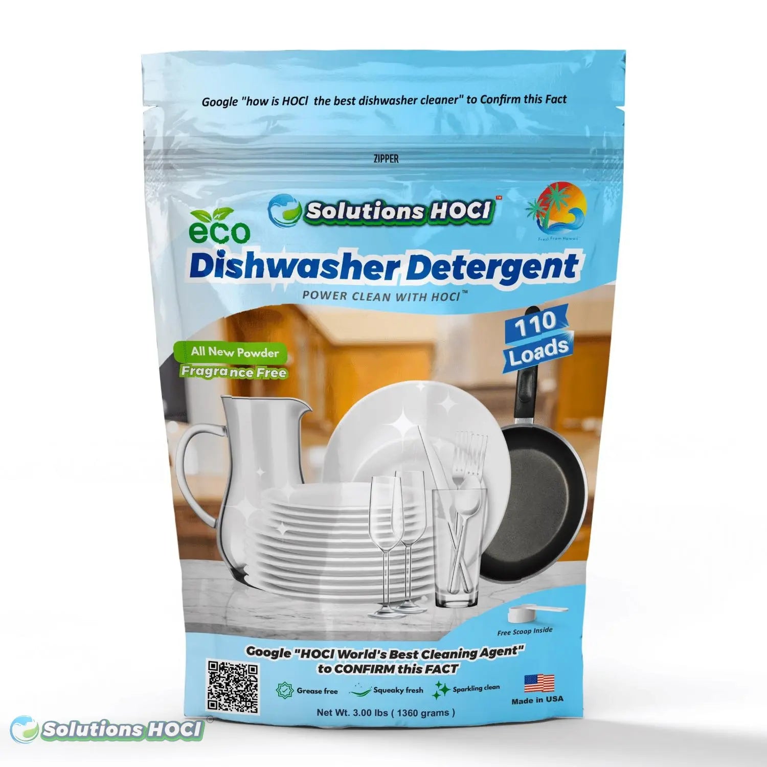 Fragrance Free Dishwasher Detergent 110 Loads Solutions HOCL