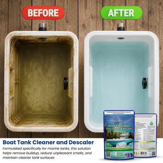 Boat and Marine Tank Cleaner and Descaler remove buildup and residue