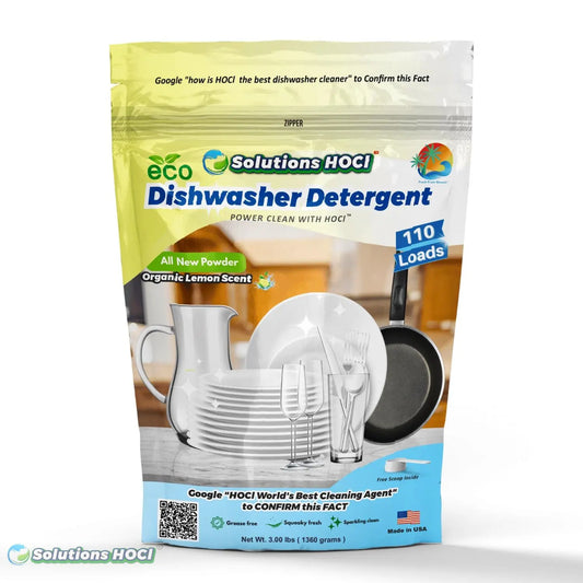 Organic Lemon Scent Dishwasher Detergent - 110 Loads - Solutions HOCL