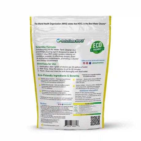 RV tank cleaner water purification powder