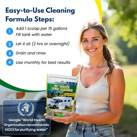 solutions hocl (hypochlorous acid) rv tank treatment cleaner usage