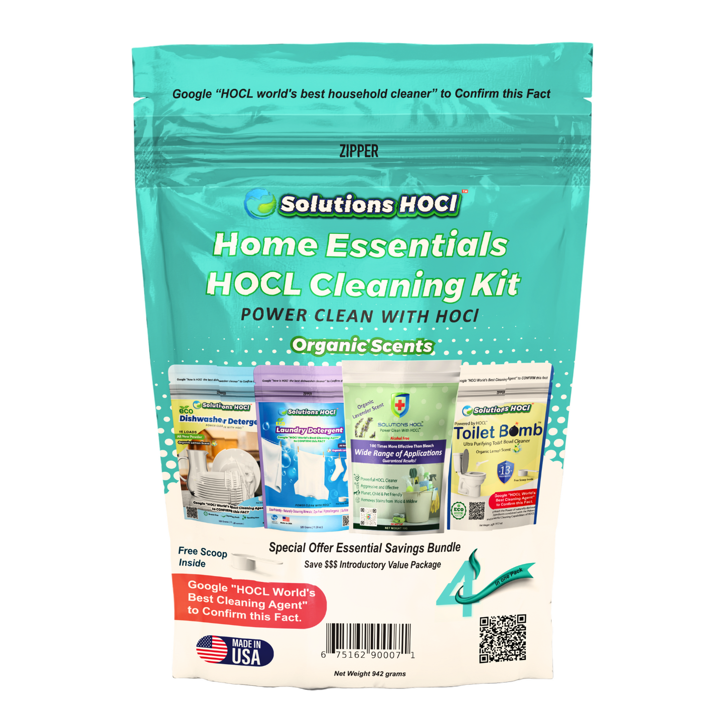 Home Essentials HOCL Cleaning Kit Organic Scents