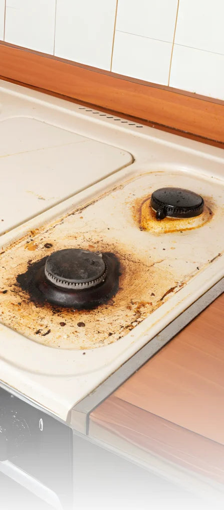apply general all purpose cleaner and wait for tough stains